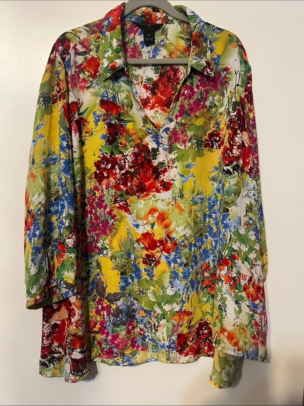Investments size 3X Multicolor Floral V-Neck Tunic